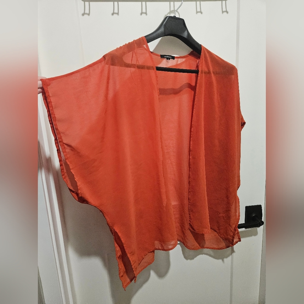 Orange sheer kimono